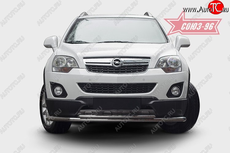 22 229 р. Защита переднего бампера двойная Souz-96 (d60/42) Opel Antara рестайлинг (2010-2015)  с доставкой в г. Кемерово