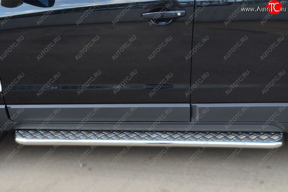 35 549 р. Защита порогов из круглой трубы диаметром 42 мм SLITKOFF v3 Opel Antara рестайлинг (2010-2015)  с доставкой в г. Кемерово