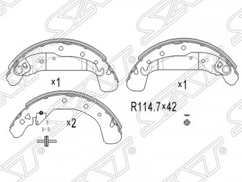 1 599 р. Колодки тормозные SAT (задние) Opel Astra F седан рестайлинг (1994-1998)  с доставкой в г. Кемерово. Увеличить фотографию 1