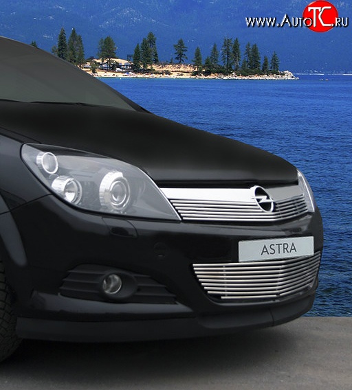 4 814 р. Декоративная вставка воздухозаборника Novline Opel Astra H GTC хэтчбек 3 дв. рестайлинг (2006-2011)  с доставкой в г. Кемерово