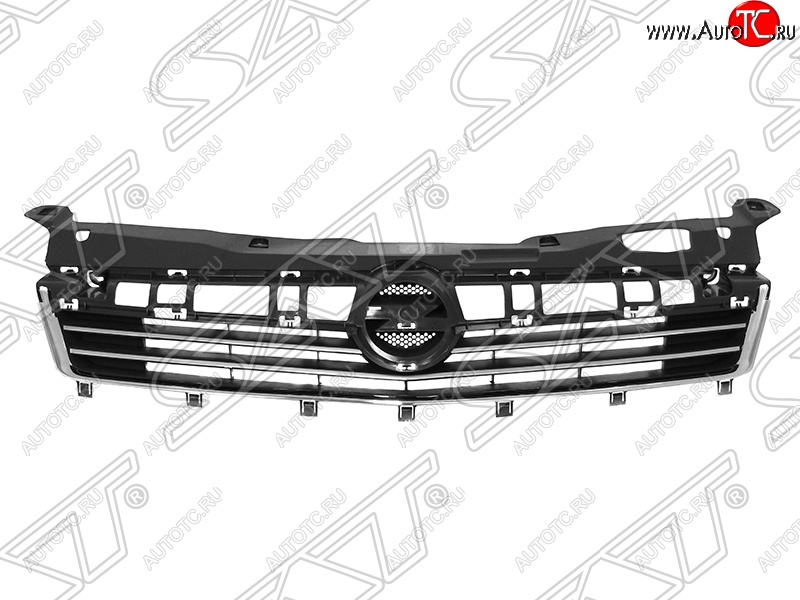 8 449 р. Решётка радиатора SAT (с хром молдингами)  Opel Astra  H (2004-2015) седан дорестайлинг, универсал рестайлинг, хэтчбек 5дв рестайлинг (Неокрашенная)  с доставкой в г. Кемерово