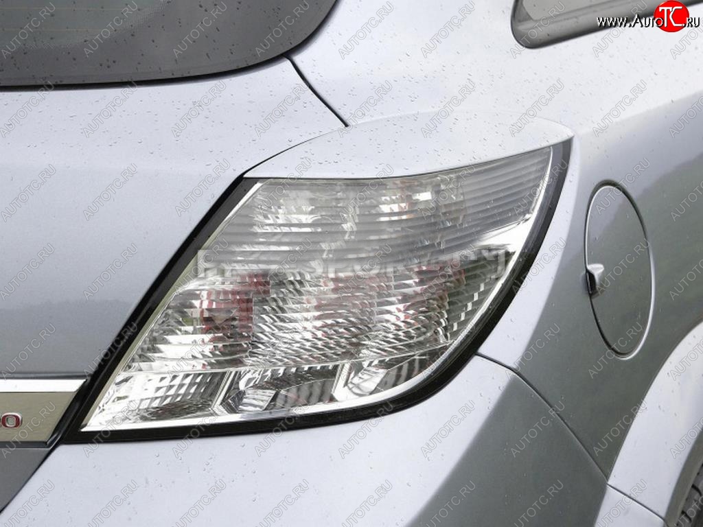 1 149 р. Реснички на фонари Tuning-Sport  Opel Astra  H GTC (2004-2011) хэтчбек 3 дв. дорестайлинг, хэтчбек 3 дв. рестайлинг (Неокрашенные)  с доставкой в г. Кемерово