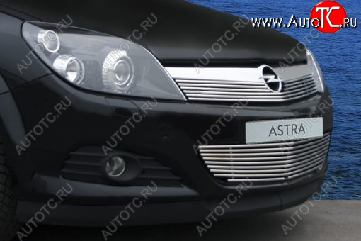 449 р. Декоративный элемент воздухозаборника Souz96 3D хром  Opel Astra  H (2007-2015) универсал рестайлинг, хэтчбек 5дв рестайлинг  с доставкой в г. Кемерово