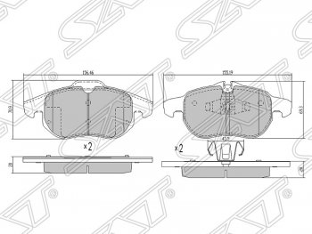 1 479 р. Колодки тормозные SAT (передние)  Opel Astra ( H,  H GTC) - Zafira  В  с доставкой в г. Кемерово. Увеличить фотографию 1