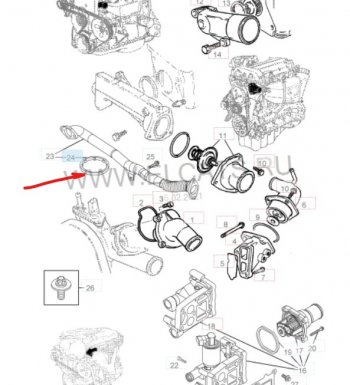 Уплотнительное кольцо маслопровода GM (дв. Z16XEP, к корпусу масляного фильтра) Opel Astra H универсал (2004-2007)