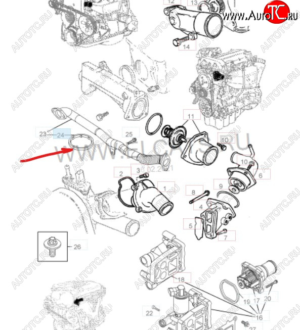 111 р. Уплотнительное кольцо маслопровода GM (дв. Z16XEP, к корпусу масляного фильтра) Opel Astra H универсал (2004-2007)  с доставкой в г. Кемерово