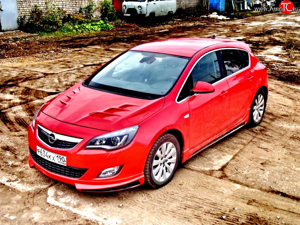 15 199 р. Пластиковый капот Sport Opel Astra J хэтчбек 5 дв.  рестайлинг (2012-2017) (Неокрашенный)  с доставкой в г. Кемерово