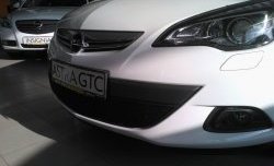 1 469 р. Сетка на бампер GTC Russtal (черная) Opel Astra J хэтчбек 5 дв. дорестайлинг (2009-2012)  с доставкой в г. Кемерово. Увеличить фотографию 3