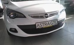 1 469 р. Сетка на бампер GTC Russtal (черная) Opel Astra J хэтчбек 5 дв. дорестайлинг (2009-2012)  с доставкой в г. Кемерово. Увеличить фотографию 4