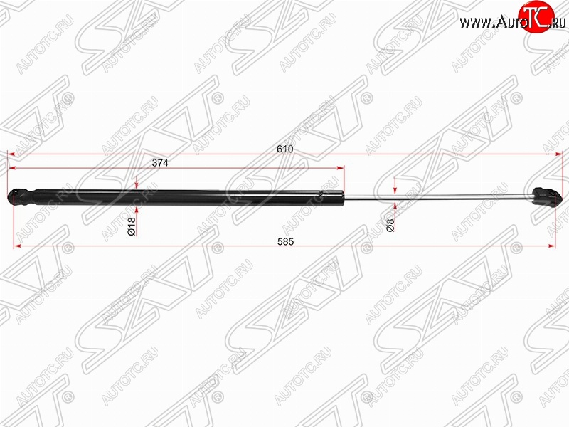 549 р. Газовый упор крышки багажника SAT  Opel Astra  J (2009-2017) хэтчбек 5 дв. дорестайлинг, хэтчбек 5 дв.  рестайлинг  с доставкой в г. Кемерово
