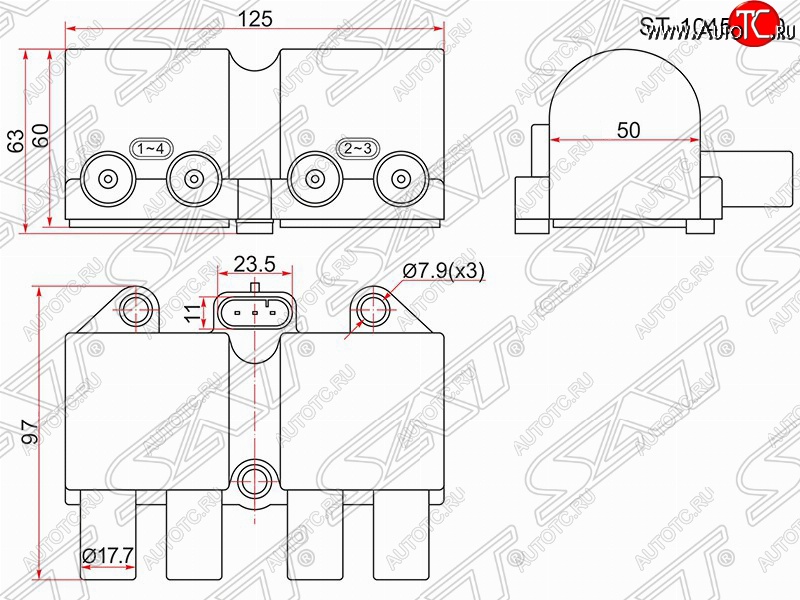 1 859 р. Катушка зажигания (Z16SE) SAT  Opel Astra  G - Meriva  A  с доставкой в г. Кемерово