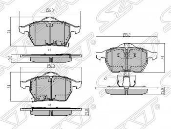 1 029 р. Колодки тормозные SAT (передние)  Opel Astra ( G,  H,  H GTC,  J) - Zafira  В  с доставкой в г. Кемерово. Увеличить фотографию 1