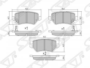 749 р. Колодки тормозные SAT (задние) Opel Astra G седан (1998-2005)  с доставкой в г. Кемерово. Увеличить фотографию 1