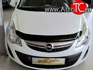 2 069 р. Дефлектор капота NovLine Opel Corsa D дорестайлинг, хэтчбэк 3 дв. (2006-2010)  с доставкой в г. Кемерово