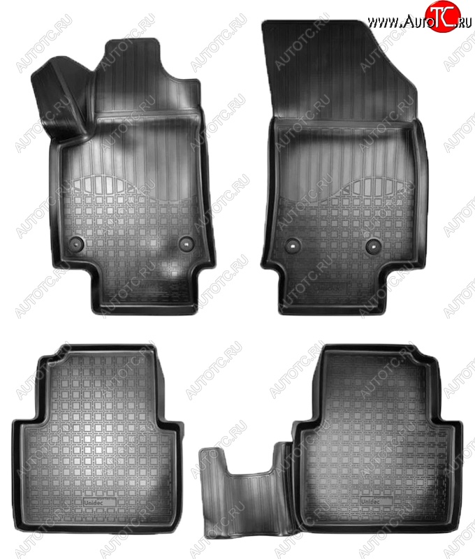 2 299 р. Коврики салонные Noplast (3D) Opel Crossland X (2017-2025) (Черные)  с доставкой в г. Кемерово