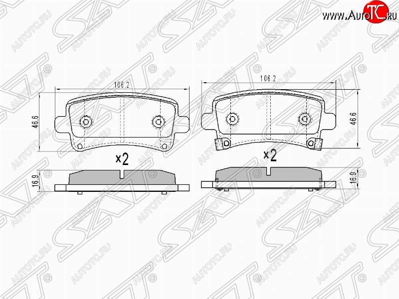 1 019 р. Колодки тормозные (задние) SAT Opel Insignia A дорестайлинг седан (2008-2013)  с доставкой в г. Кемерово