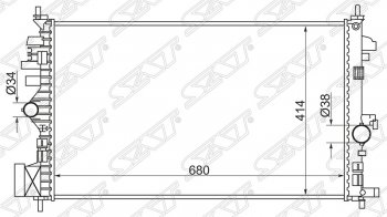 4 599 р. Радиатор двигателя (трубчатый, 1.6/1.8, МКПП/АКПП) SAT Opel Insignia A дорестайлинг седан (2008-2013)  с доставкой в г. Кемерово. Увеличить фотографию 1