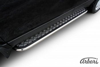 14 579 р. Защита штатных порогов с листом Arbori (труба - нержавейка d42, лист - алюминий) Opel Mokka  дорестайлинг (2012-2016)  с доставкой в г. Кемерово. Увеличить фотографию 1