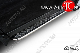 14 579 р. Защита штатных порогов с листом Arbori (труба - нержавейка d42, лист - алюминий) Opel Mokka  дорестайлинг (2012-2016)  с доставкой в г. Кемерово