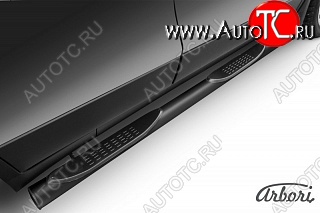 7 703 р. Защита штатных порогов Arbori (с проступью, черная, d76 mm). Opel Mokka  дорестайлинг (2012-2016)  с доставкой в г. Кемерово