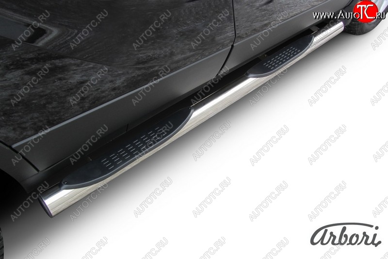 18 719 р. Защита штатных порогов Arbori (с проступью, нержавейка, d76 mm). Opel Mokka  дорестайлинг (2012-2016)  с доставкой в г. Кемерово