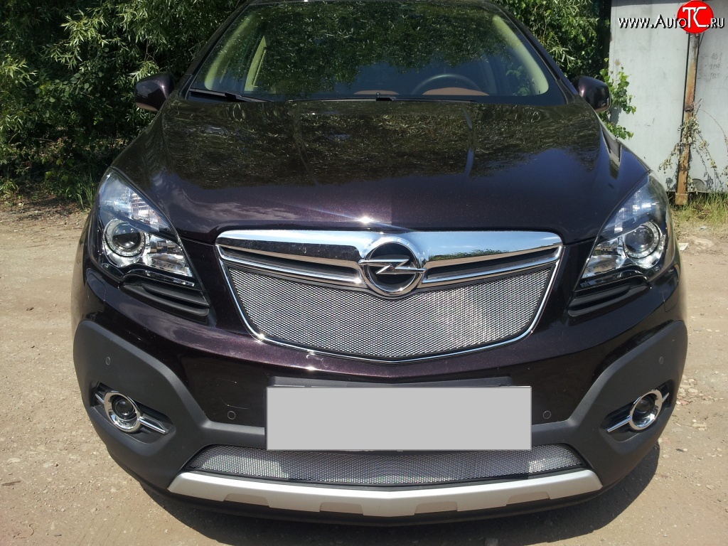 1 539 р. Сетка в решетку радиатора Russtal Opel Mokka  дорестайлинг (2012-2016) (хром)  с доставкой в г. Кемерово