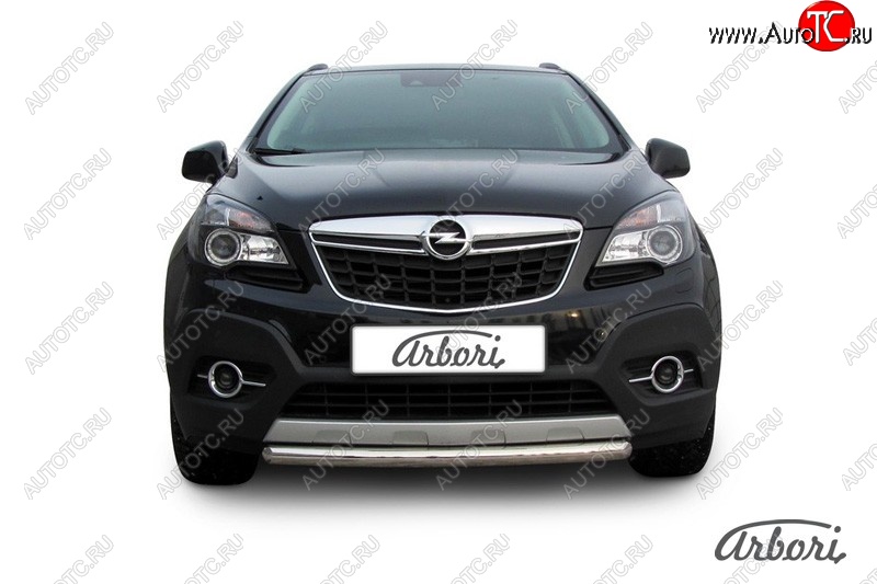 11 159 р. Защита переднего бампера Arbori (короткая, нержавейка, 1 труба d57 mm). Opel Mokka  дорестайлинг (2012-2016)  с доставкой в г. Кемерово