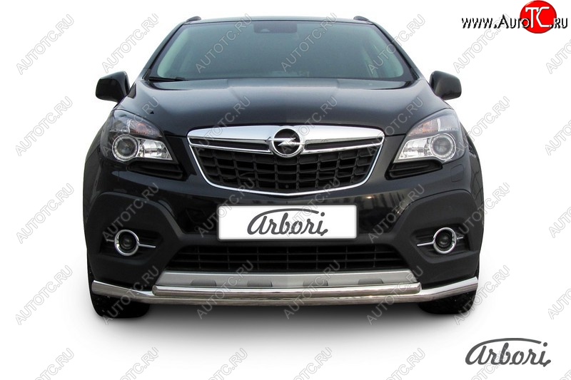 14 363 р. Защита переднего бампера Arbori (нержавейка, 2 трубы d57 и 42 mm) Opel Mokka  дорестайлинг (2012-2016)  с доставкой в г. Кемерово