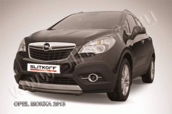 7 899 р. Защита переднего бампер Slitkoff  Opel Mokka (2012-2016)  дорестайлинг (Цвет: серебристый)  с доставкой в г. Кемерово. Увеличить фотографию 1