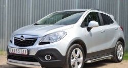 11 599 р. Защита переднего бампера (Ø75х42 мм, нержавейка) Russtal Opel Mokka  дорестайлинг (2012-2016)  с доставкой в г. Кемерово. Увеличить фотографию 4