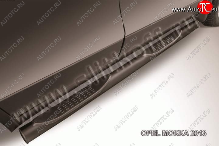 12 399 р. Защита порогов Slitkoff Opel Mokka  дорестайлинг (2012-2016) (Цвет: серебристый)  с доставкой в г. Кемерово