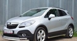 76 999 р. Защита порогов из круглой трубы диаметром 63 мм Russtal Opel Mokka  дорестайлинг (2012-2016) (Защита порогов с со скосами на торцах (вариант 1))  с доставкой в г. Кемерово. Увеличить фотографию 4