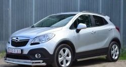 76 999 р. Защита порогов из круглой трубы диаметром 63 мм Russtal Opel Mokka  дорестайлинг (2012-2016) (Защита порогов с со скосами на торцах (вариант 1))  с доставкой в г. Кемерово. Увеличить фотографию 8
