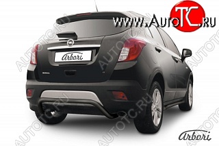 6 389 р. Защита заднего бампера Arbori (скоба, черная, 1 труба d57 mm). Opel Mokka  дорестайлинг (2012-2016)  с доставкой в г. Кемерово
