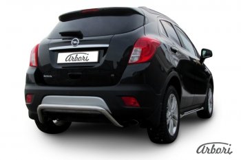 12 149 р. Защита заднего бампера Arbori (скоба, нержавейка, 1 труба d57 mm). Opel Mokka  дорестайлинг (2012-2016)  с доставкой в г. Кемерово. Увеличить фотографию 2