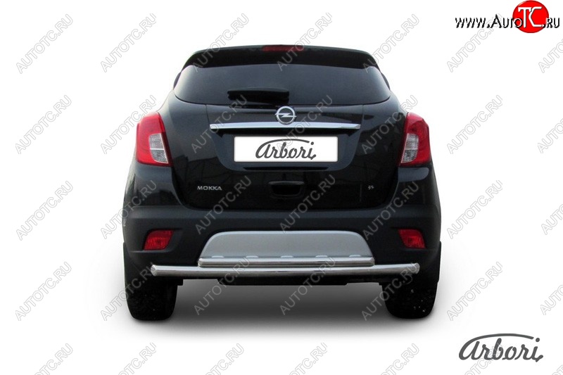 12 869 р. Защита заднего бампера Arbori (нержавейка, 2 трубы d57 и 42 mm). Opel Mokka  дорестайлинг (2012-2016)  с доставкой в г. Кемерово