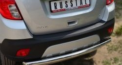 17 499 р. Защита заднего бампера (2 трубы Ø63 мм, нержавейка) SLITKOFF  Opel Mokka (2012-2016)  дорестайлинг  с доставкой в г. Кемерово. Увеличить фотографию 2