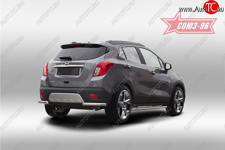 10 574 р. Защита заднего бампера из боковых уголков Souz-96 (d60) Opel Mokka  дорестайлинг (2012-2016)  с доставкой в г. Кемерово