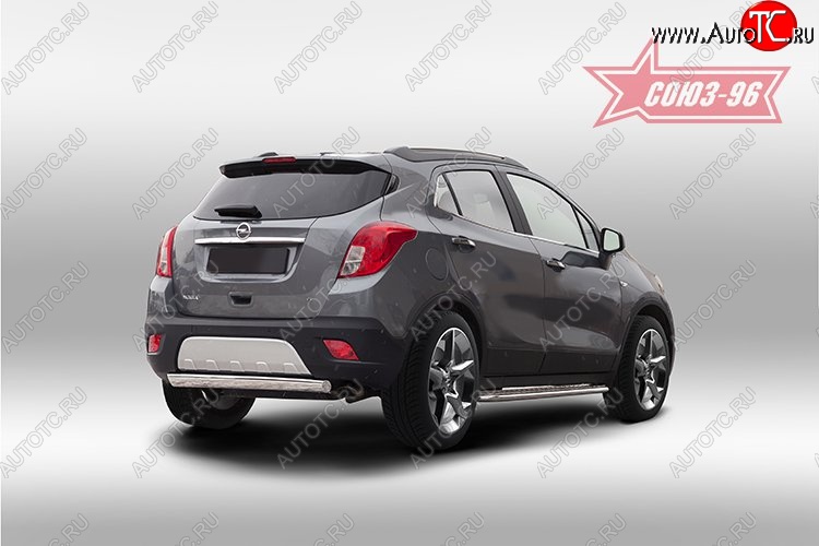 14 669 р. Защита заднего бампера из овальной трубы Souz-96 (в 75х42) Opel Mokka  дорестайлинг (2012-2016)  с доставкой в г. Кемерово