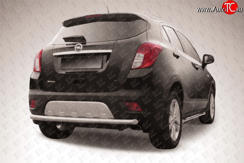 11 599 р. Защита заднего бампера из трубы диаметром 57 мм Slitkoff  Opel Mokka (2012-2016)  дорестайлинг (Цвет: нержавеющая полированная сталь)  с доставкой в г. Кемерово
