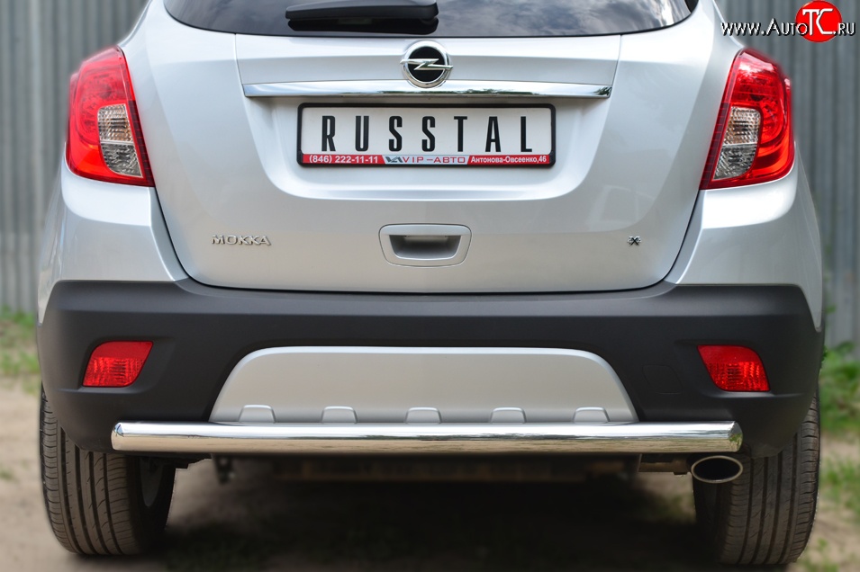 13 449 р. Одинарная защита заднего бампера из трубы диаметром 63 мм SLITKOFF  Opel Mokka (2012-2016)  дорестайлинг  с доставкой в г. Кемерово