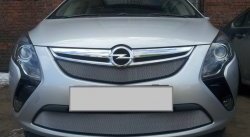 1 539 р. Сетка в решетку радиатора Russtal Opel Zafira С дорестайлинг (2011-2016) (хром)  с доставкой в г. Кемерово. Увеличить фотографию 2