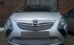 1 539 р. Сетка в решетку радиатора Russtal Opel Zafira С дорестайлинг (2011-2016) (хром)  с доставкой в г. Кемерово. Увеличить фотографию 3