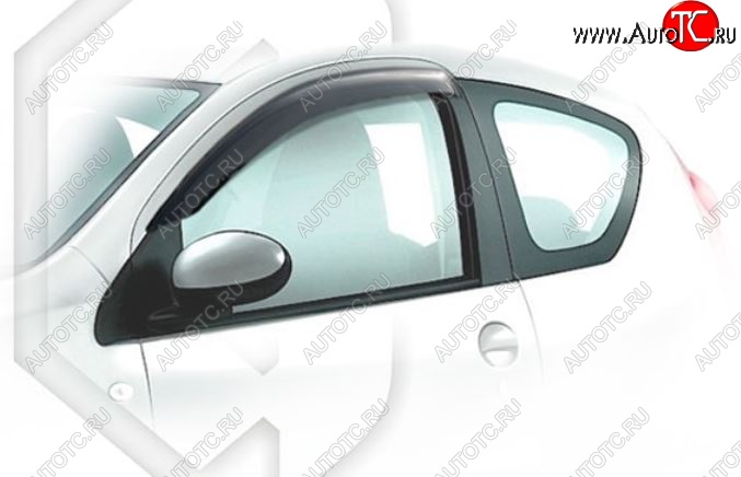 1 839 р. Дефлектора окон CA-Plastic Peugeot 107 PN хэтчбэк 3 дв. дорестайлинг (2005-2009) (Classic полупрозрачный, Без хром.молдинга)  с доставкой в г. Кемерово