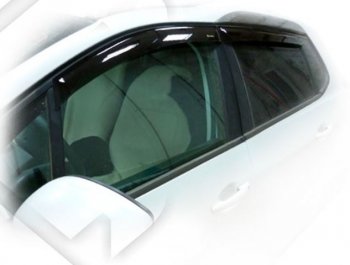 Дефлектора окон CA-Plastic Peugeot 2008  дорестайлинг (2013-2016) (Classic полупрозрачный, Без хром.молдинга)