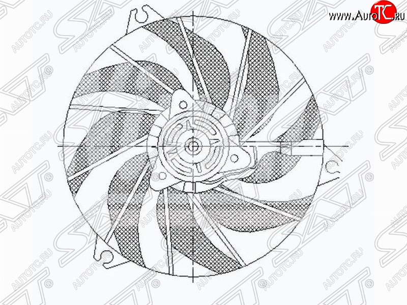 4 899 р. Диффузор радиатора в сборе SAT  Peugeot 206 ( хэтчбэк 5 дв.,  хэтчбэк 3 дв.) (1998-2003) 2AC дорестайлинг, 2AC дорестайлинг  с доставкой в г. Кемерово