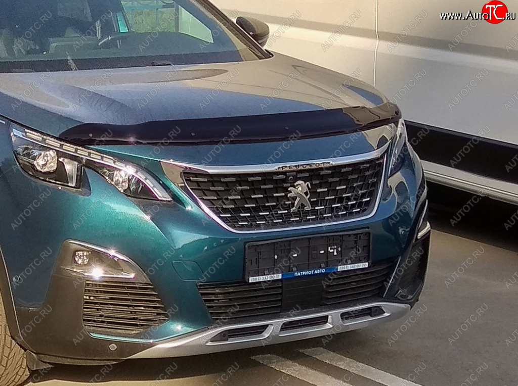2 879 р. Дефлектор капота SIM Peugeot 5008 T87 дорестайлинг (2017-2020)  с доставкой в г. Кемерово