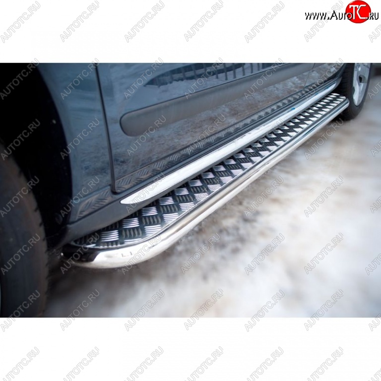 22 999 р. Широкая защита порогов с трубой диаметром 42 мм SLITKOFF v2  Peugeot 3008 (2013-2017) рестайлинг  с доставкой в г. Кемерово