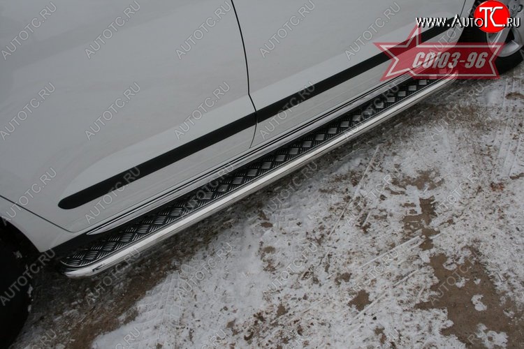 12 959 р. Защита штатных порогов с листом Souz-96 (d42)  Peugeot 3008 (2013-2017) рестайлинг  с доставкой в г. Кемерово