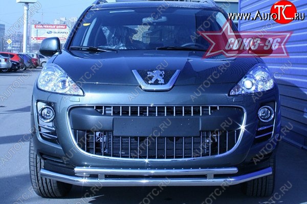 16 379 р. Защита переднего бампера двойная Souz-96 (d460/42) Peugeot 4007 (2007-2012)  с доставкой в г. Кемерово